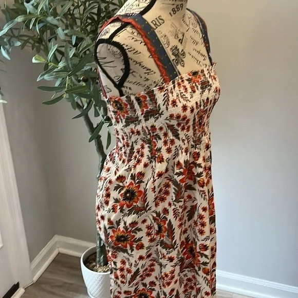 Joie Chisuzu Maxi Dress Smocked Chest Sleeveless Wide Straps Cotton Size Small - Picture 4 of 12